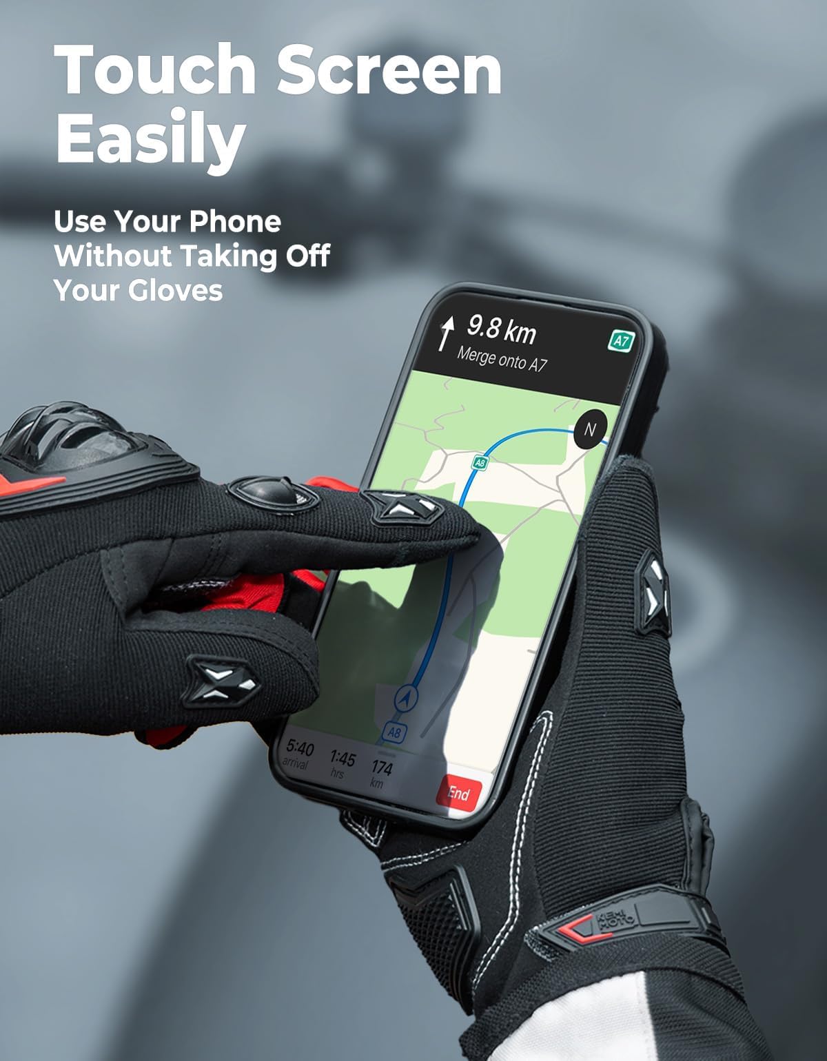 KEMIMOTO reinforced backhand shell providing impact protection