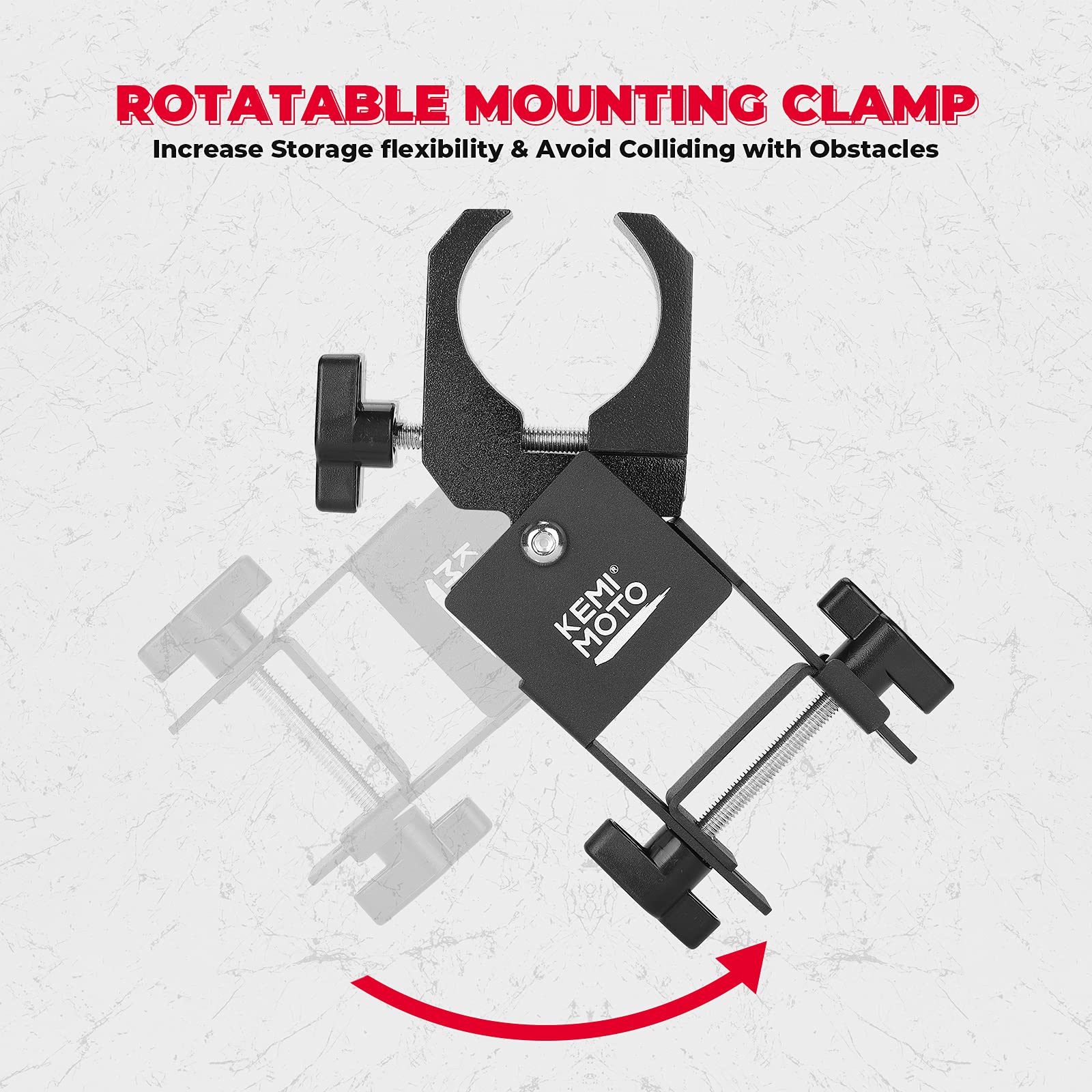 KEMIMOTO belt cradle holding spare drive belt showing firm, vibration-resistant grip