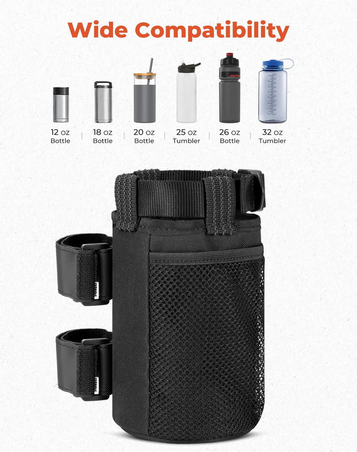 KEMIMOTO bottle in holder with locking drawstring for spill prevention