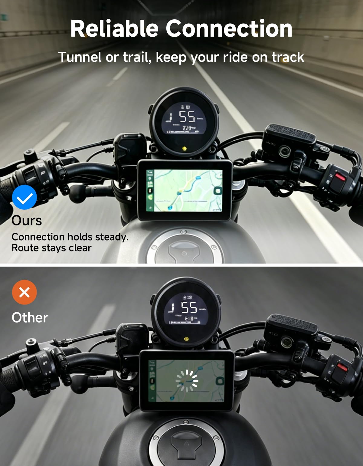 KEMIMOTO bracket and handlebar clamp detail showing secure mount