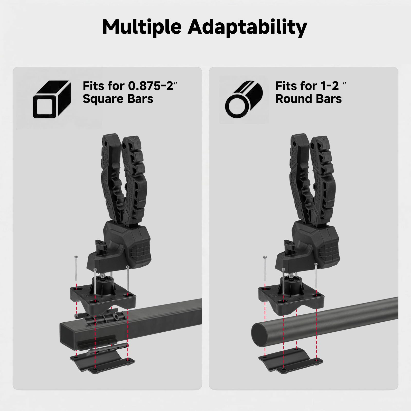 KEMIMOTO clamp close-up showing auto-clamping for secure hold