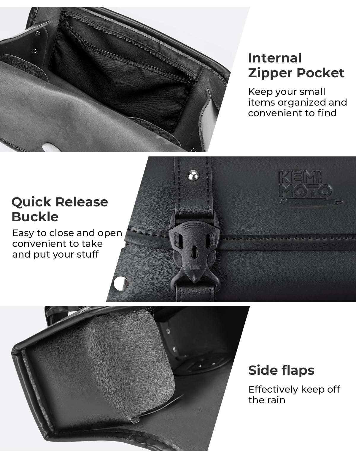 KEMIMOTO PU leather close-up highlighting durable weather resistance
