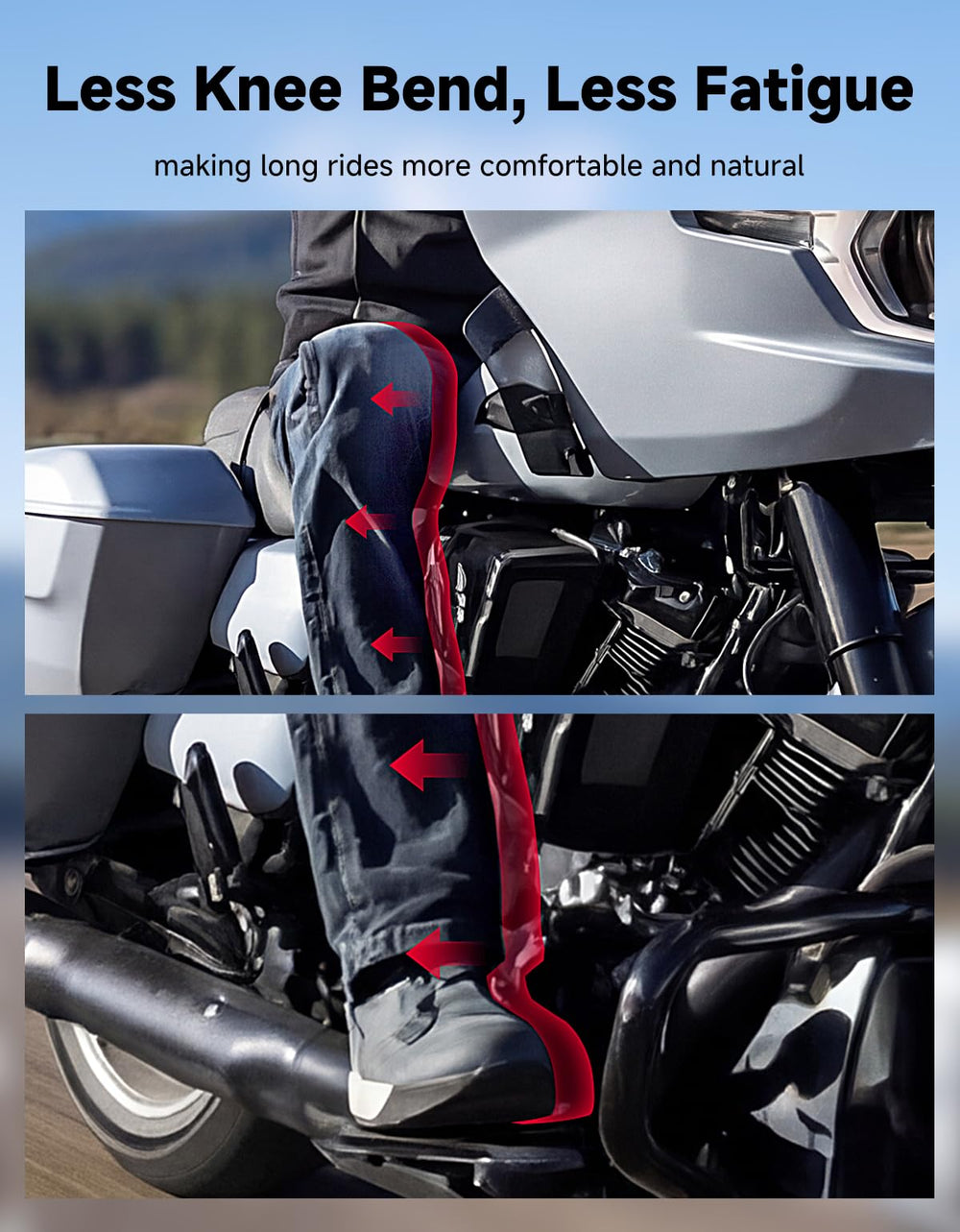 KEMIMOTO installed extension on floorboard demonstrating increased legroom benefit