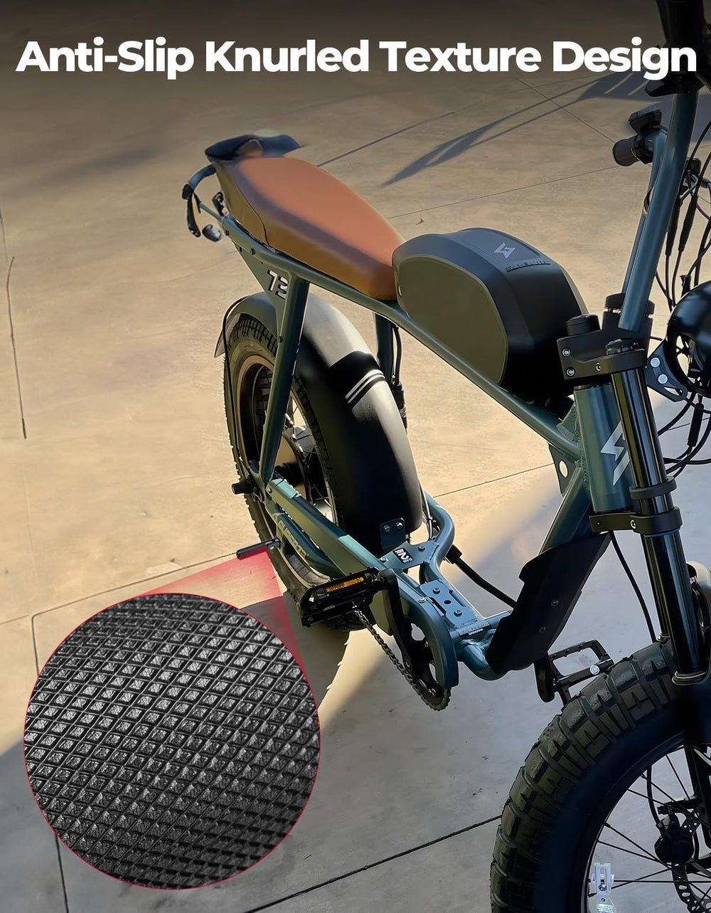 KEMIMOTO folded peg on bike frame demonstrating space-saving and clean profile