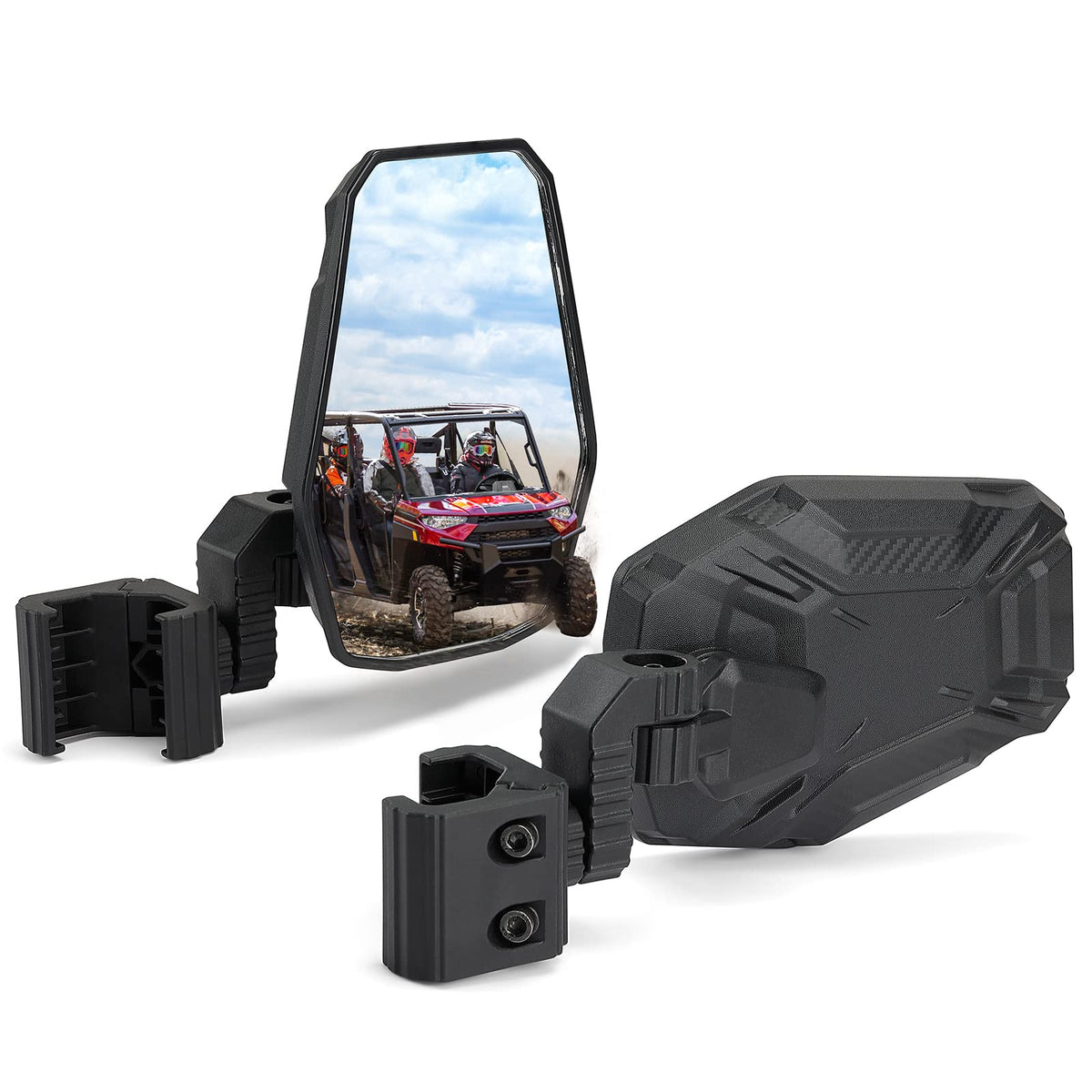 KEMIMOTO front-facing mirror mounted showing clear rear visibility benefit