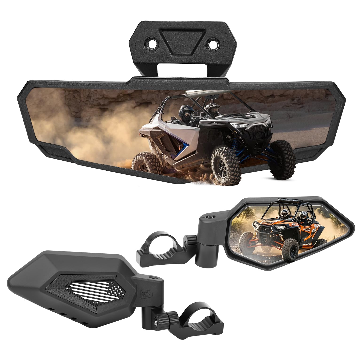 KEMIMOTO front packaging showing full mirror kit and benefits