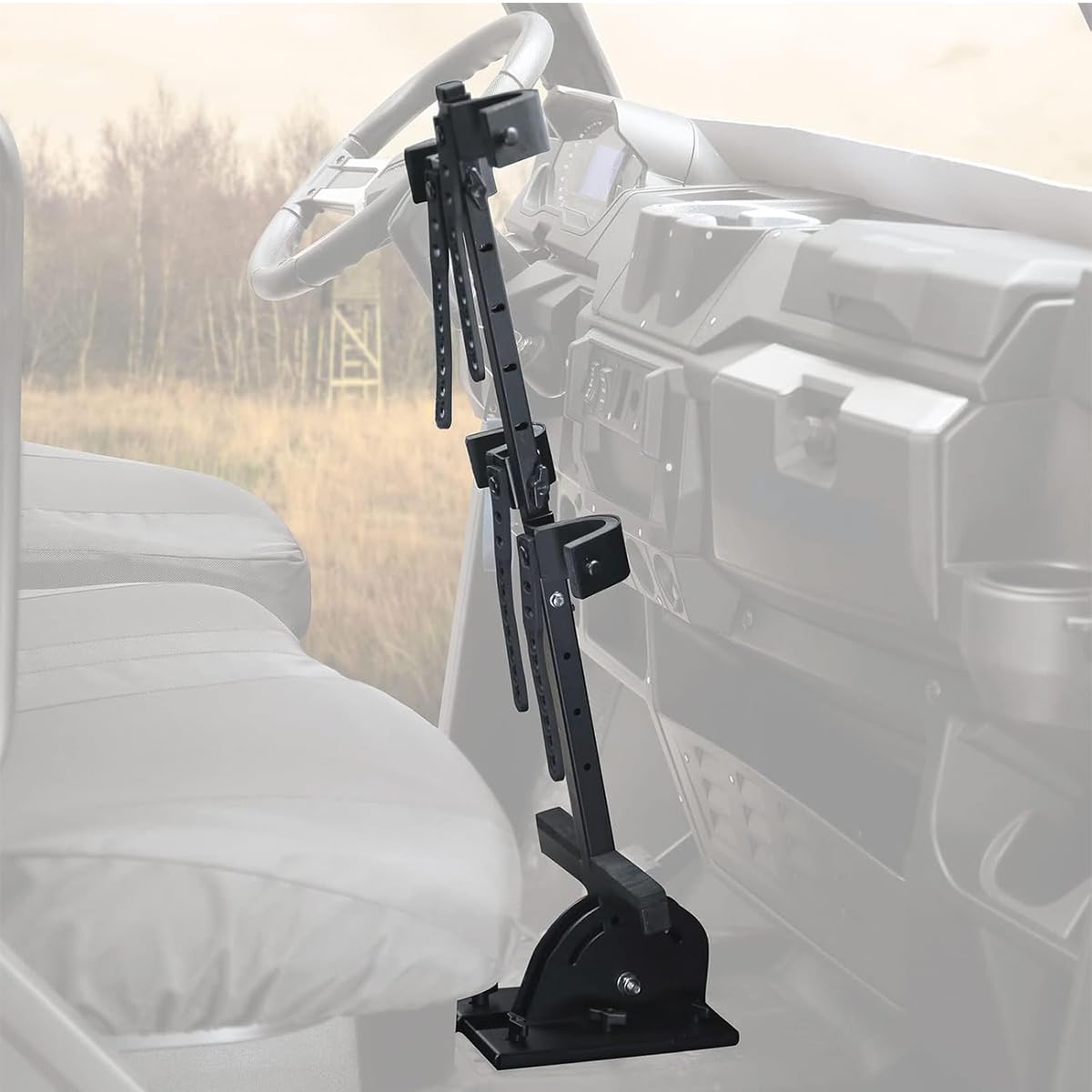 KEMIMOTO front view mounted on UTV floor showing stable tool storage and quick access