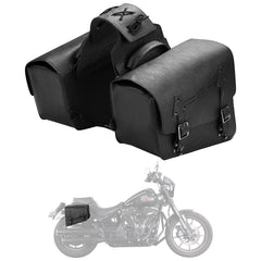 KEMIMOTO front view of saddlebags showing capacity and classic look