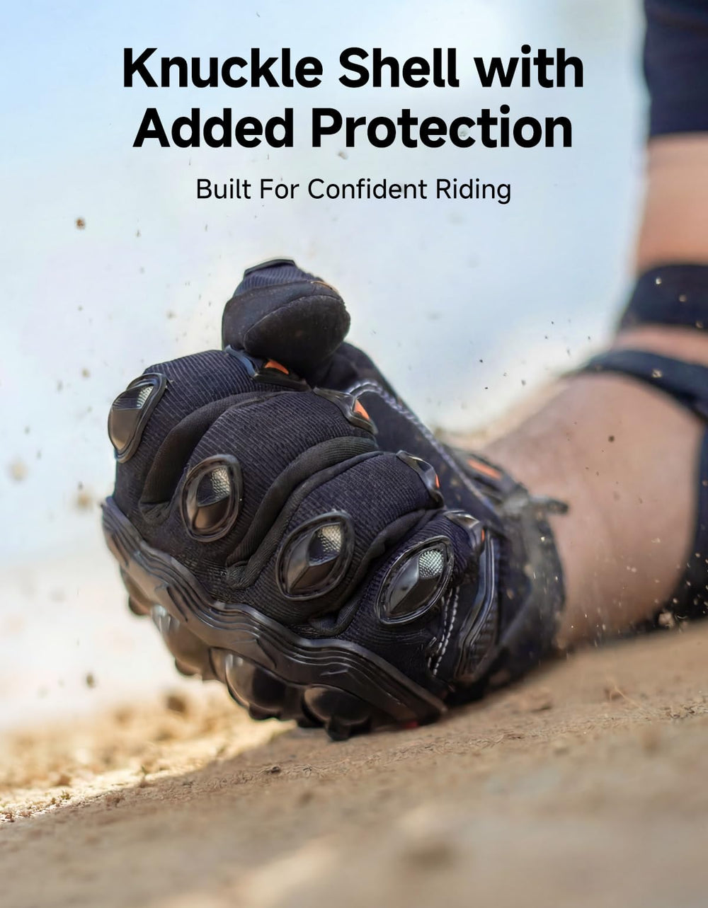 KEMIMOTO gloves in use on motorcycle demonstrating grip and control benefit
