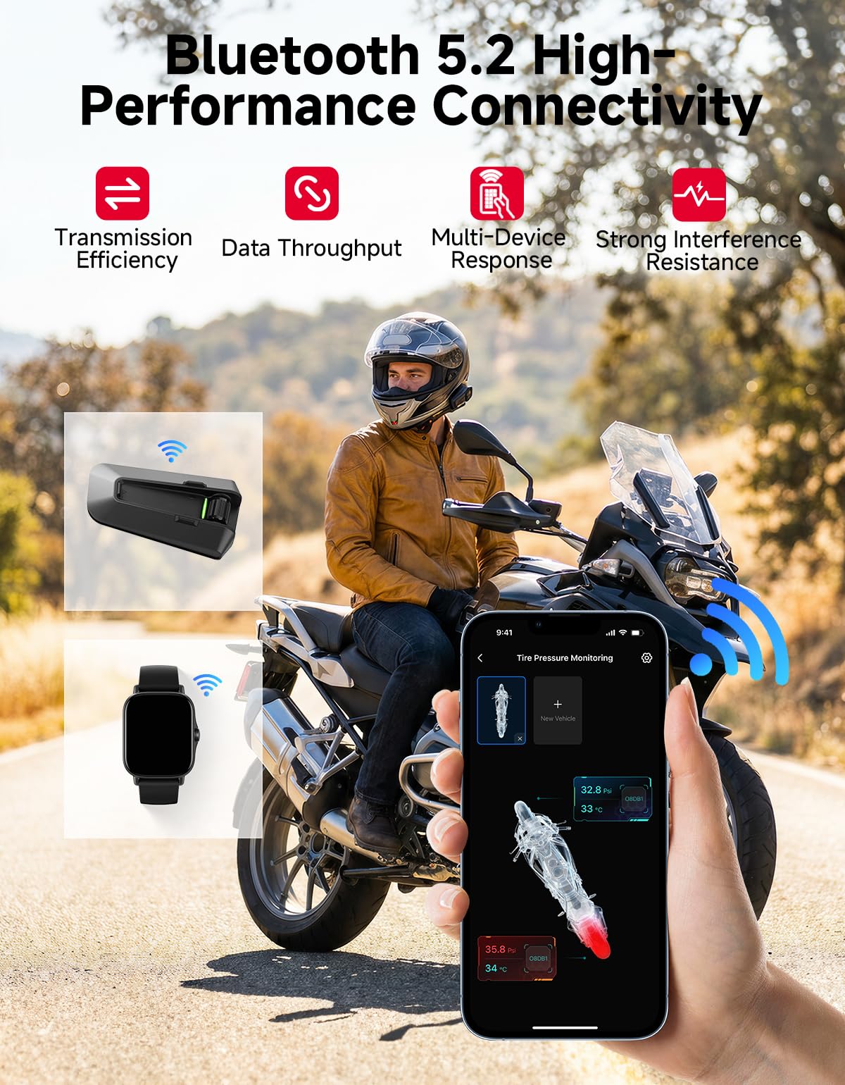 KEMIMOTO installed on motorcycle valve stem demonstrating fit