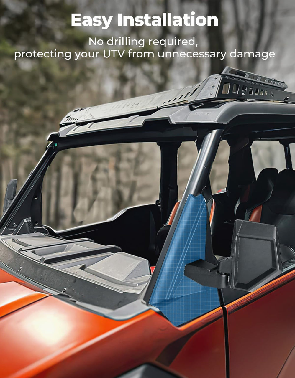 KEMIMOTO installed on Polaris Xpedition showing improved rear visibility