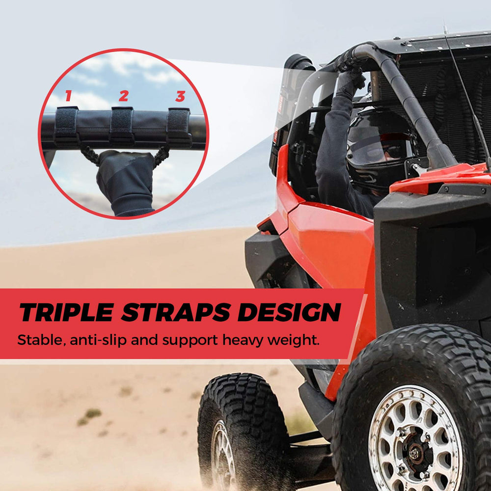 KEMIMOTO installed on Polaris RZR roll bar providing passenger stability