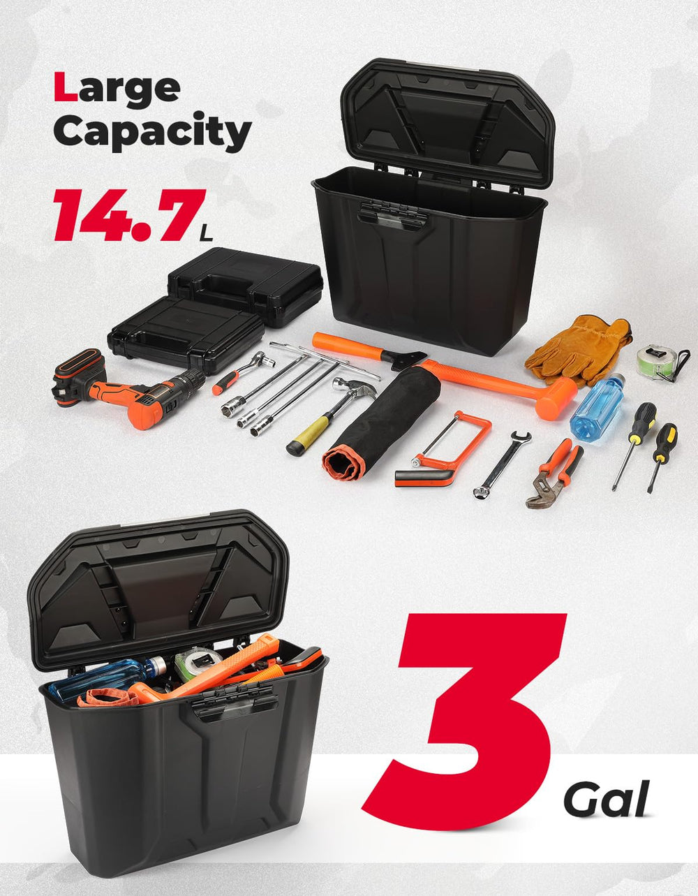 KEMIMOTO bin installed under Can-Am Defender seat illustrating neat storage