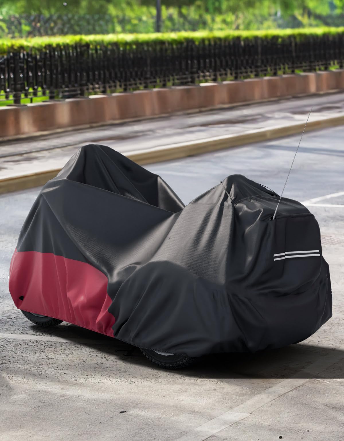 KEMIMOTO lifestyle driveway shot showing weather protection in use