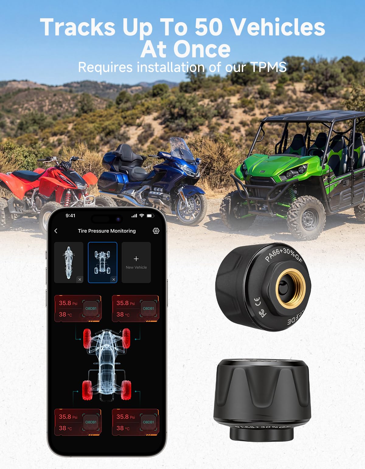 KEMIMOTO lifestyle shot of rider using sensors for safer rides