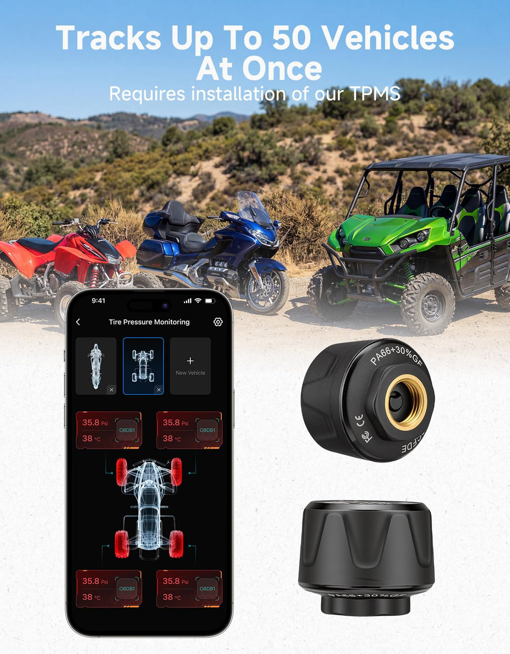 KEMIMOTO lifestyle shot of rider using sensors for safer rides