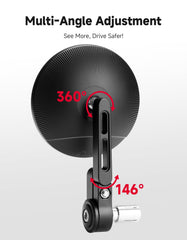 KEMIMOTO convex mirror glass detail showing wide-angle view benefit