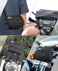 KEMIMOTO bag mounted on motorcycle handlebars for accessible storage