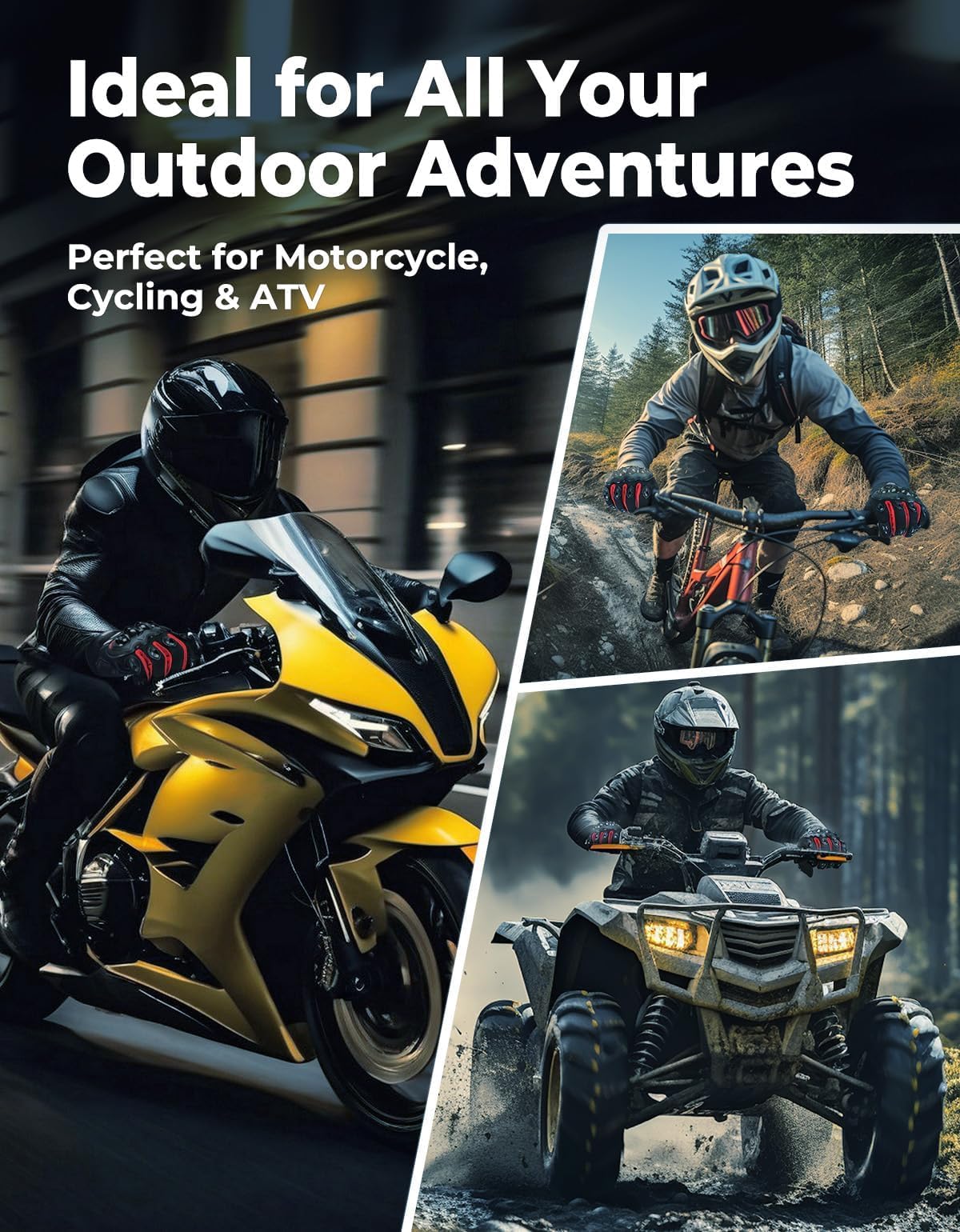 KEMIMOTO gloves worn on motorcycle in motion showing real-world riding performance