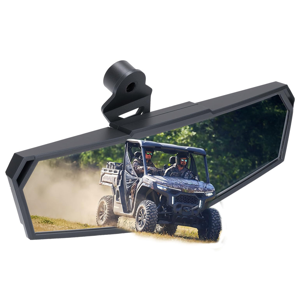 KEMIMOTO mirror in use on trail with rider showing improved rear awareness on rides