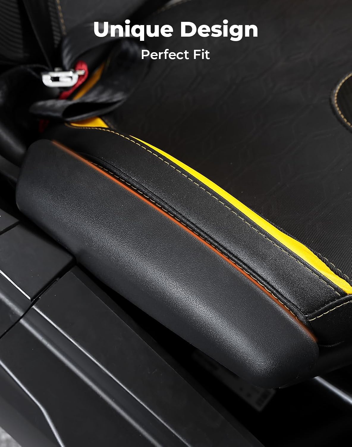 KEMIMOTO left pad installed on Maverick seat edge reducing thigh impact