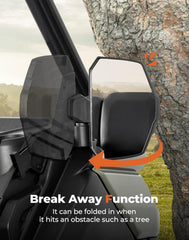 KEMIMOTO side profile mirror demonstrating adjustable viewing angles for safety
