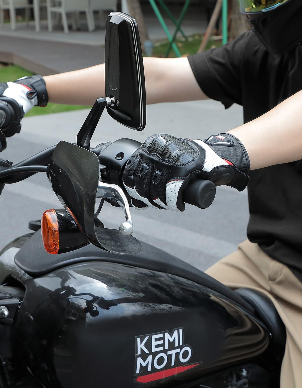 KEMIMOTO glove beside ruler for accurate size and fit comparison