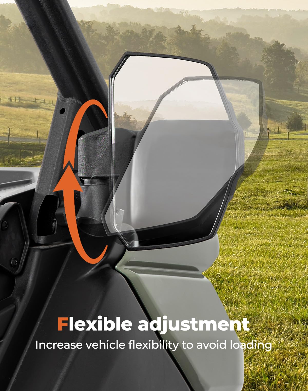 KEMIMOTO mirror held by hand showing scale and easy install benefit