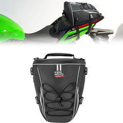 KEMIMOTO tail bag front view showing shape and secure closure for organized storage