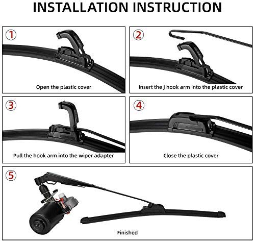 KEMIMOTO wiper arm side view showing fitment and sweep reach