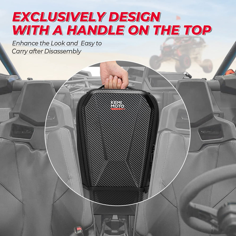 KEMIMOTO lifestyle image in off-road vehicle emphasizing trail-ready convenience