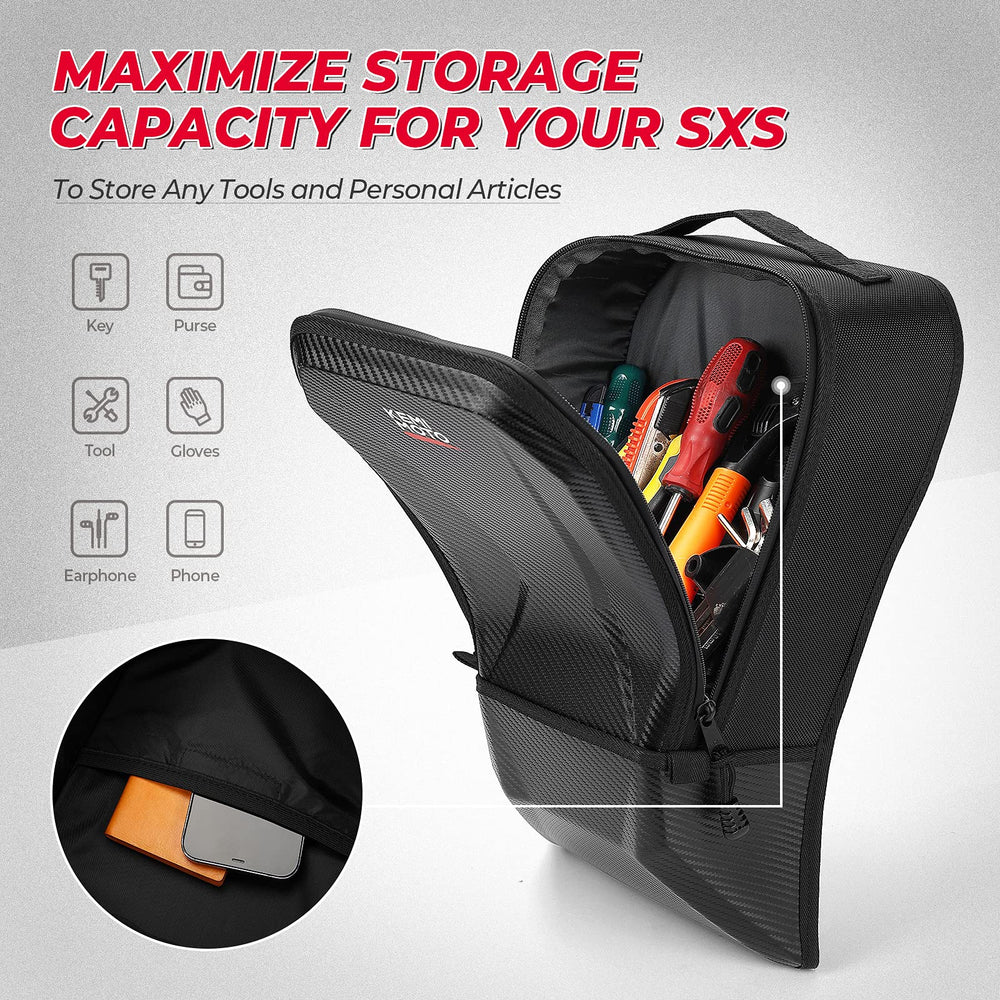 KEMIMOTO side pocket and zipper detail for organized storage and quick access