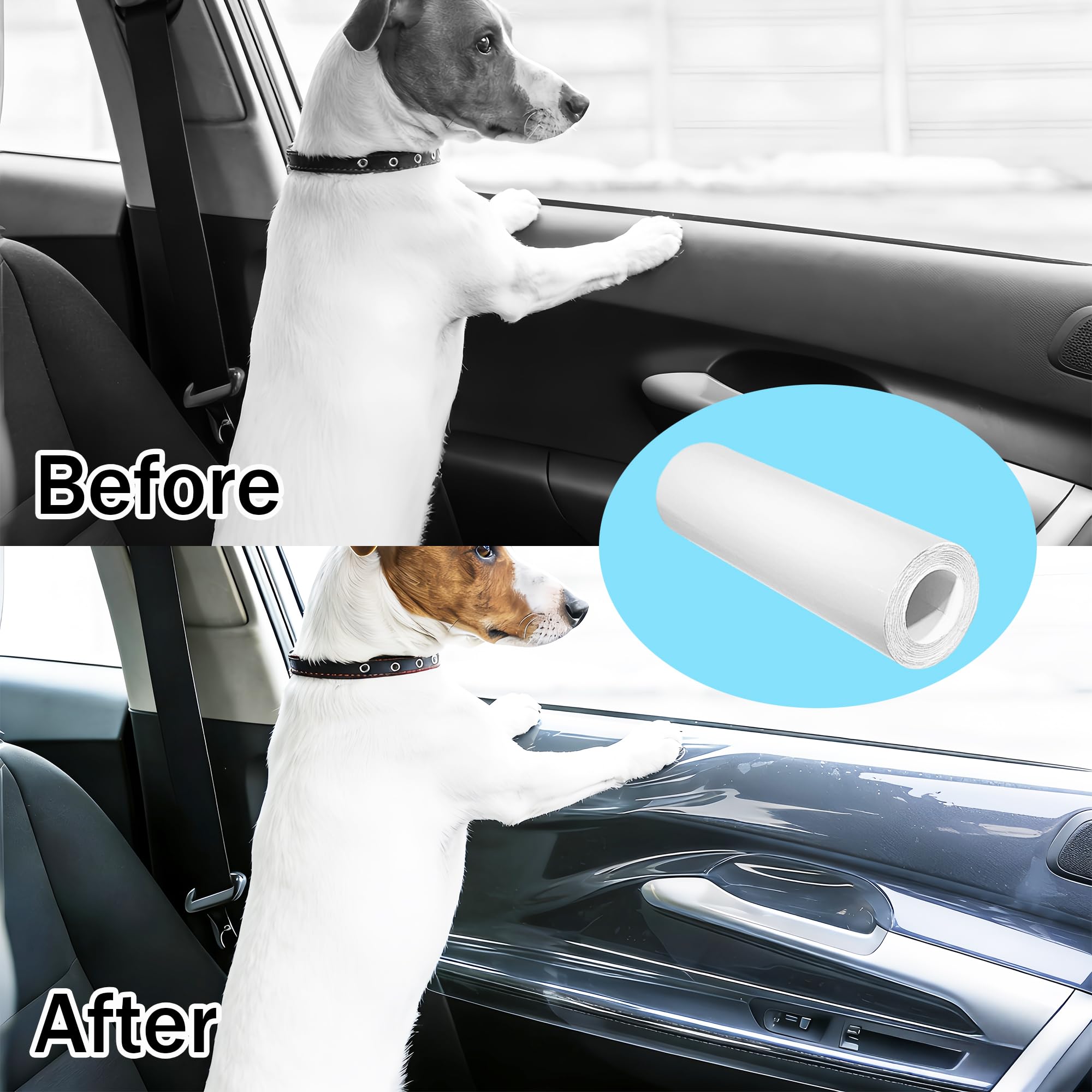 KeMioYuXin film installed on car door interior protecting against shoe scuffs