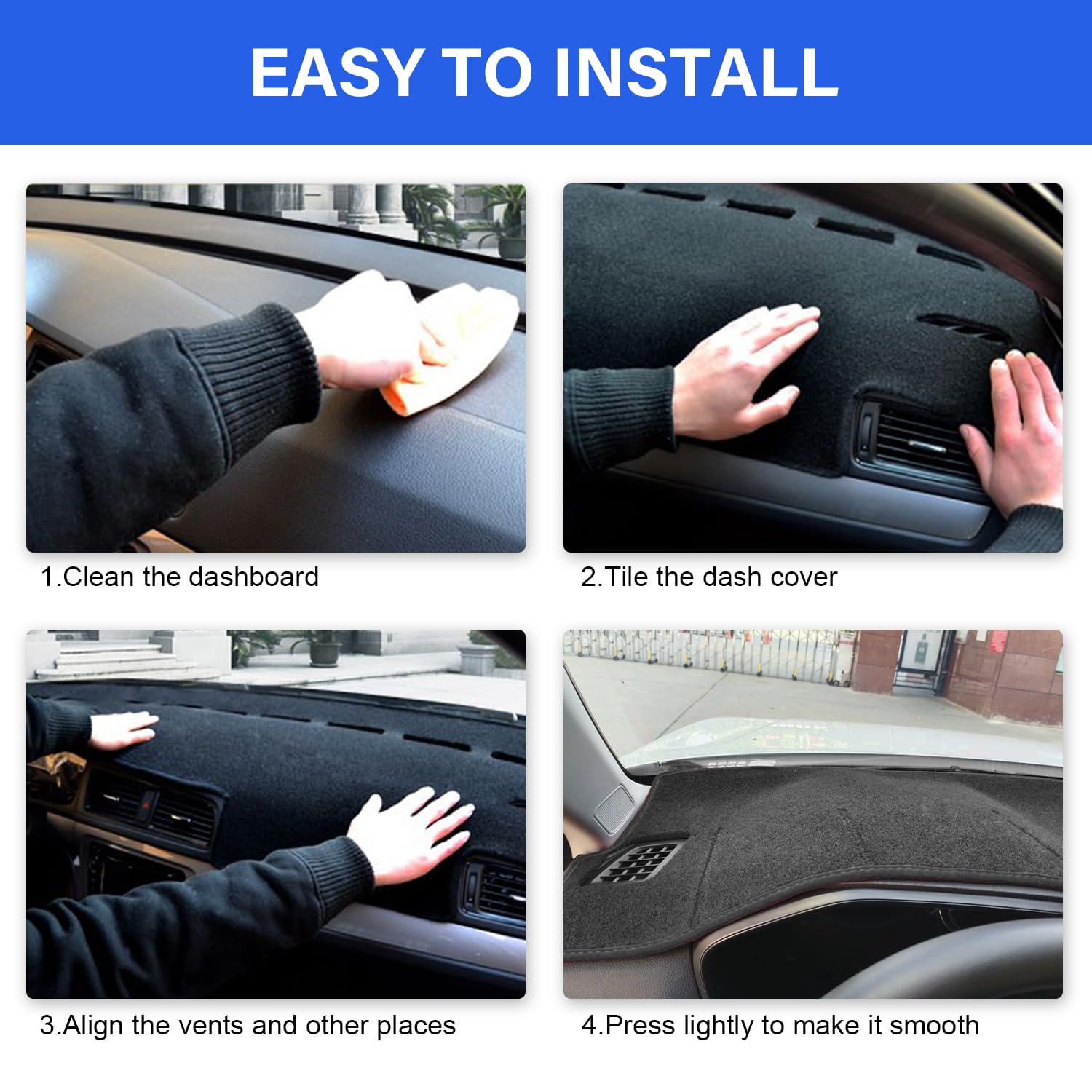 KENTUTO dash cover in driving scene improving visibility and interior protection