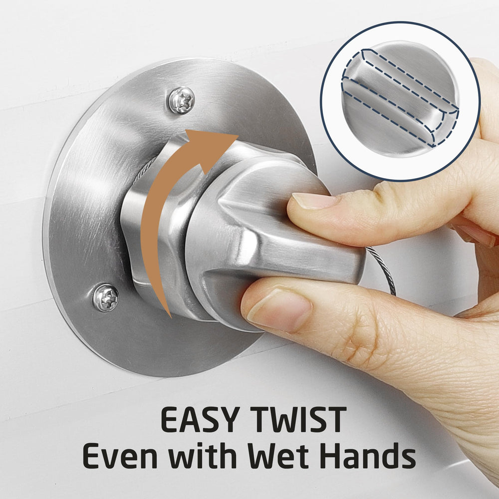 KES brushed stainless finish close-up, resists fingerprints and water stains