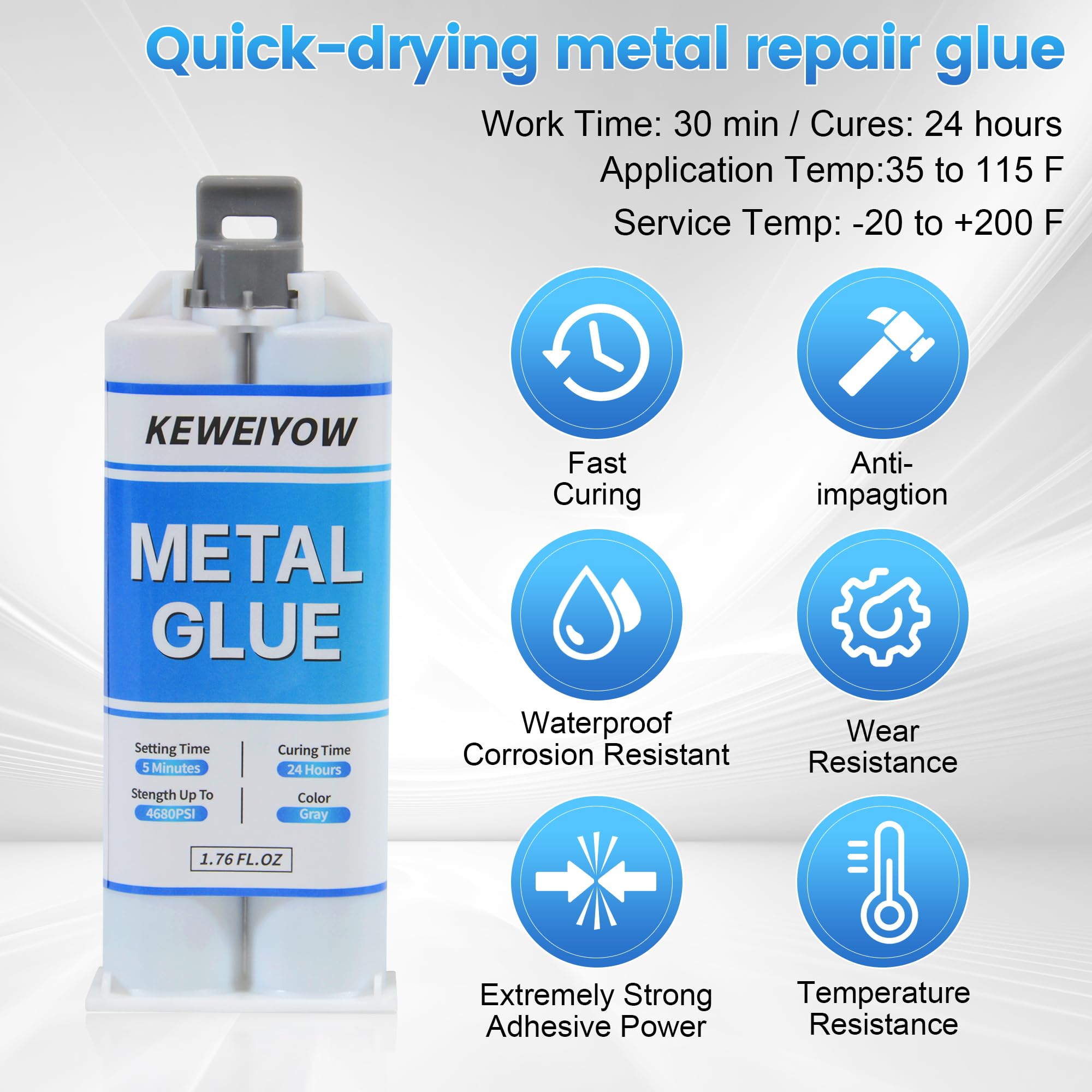 KEWEIYOW dual syringe with pusher and scraper for precise mixing