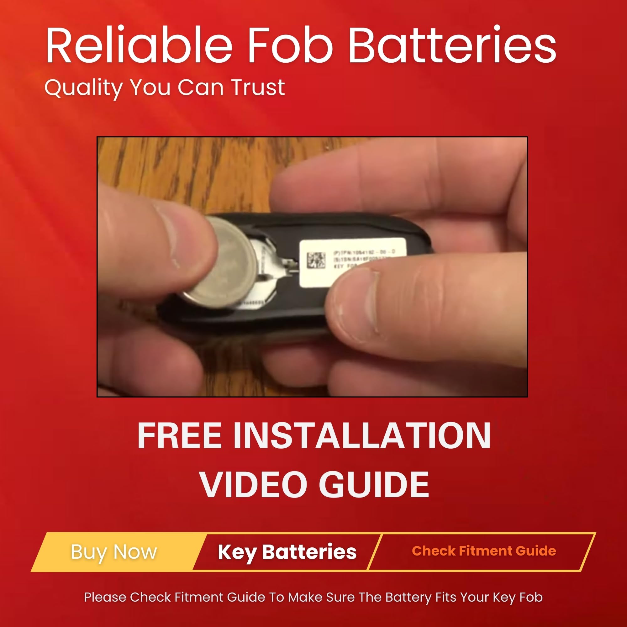 Key Battery Outlet Tesla key fob opened with CR2354 installed demonstrating quick swap