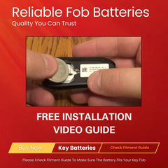 Key Battery Outlet Tesla key fob opened with CR2354 installed demonstrating quick swap