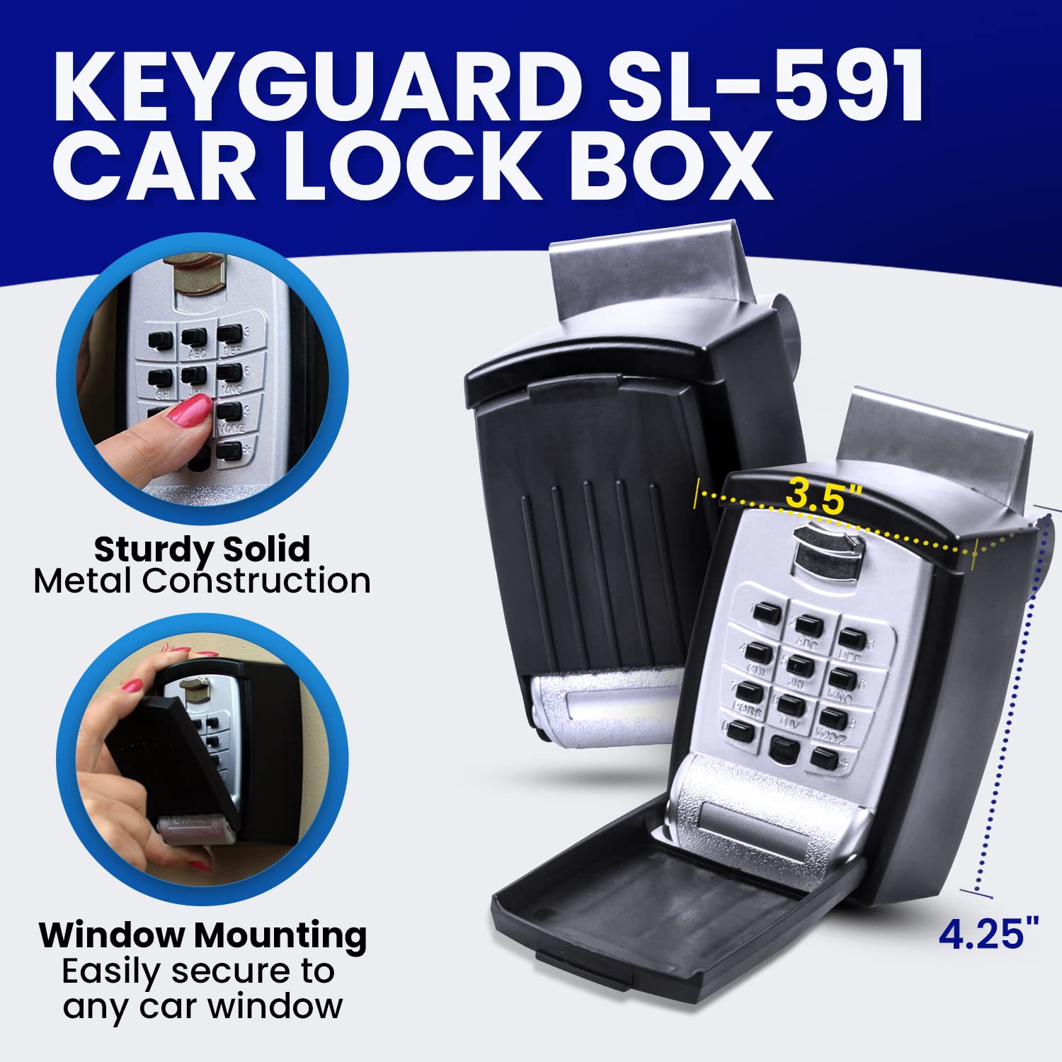 KeyGuard SL-591 keypad close-up with large punch buttons for fast, accurate entry