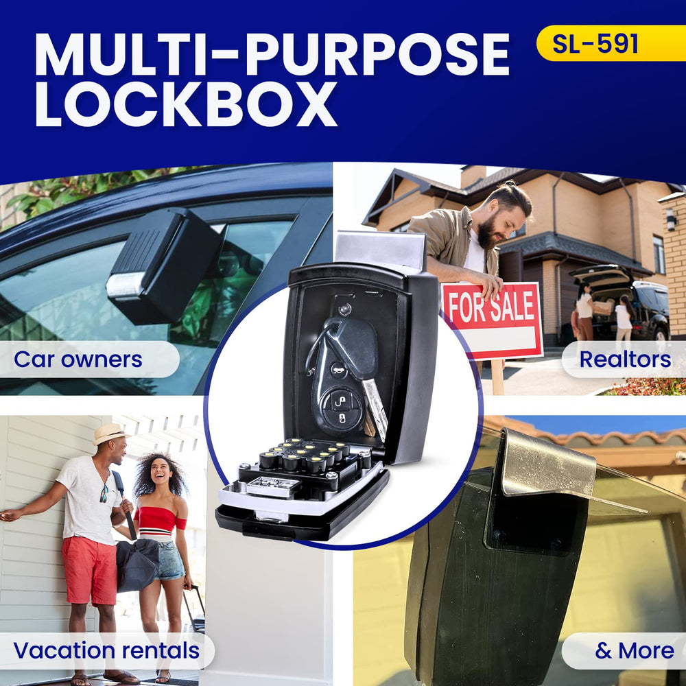 KeyGuard SL-591 locking mechanism label and metal frame for added strength