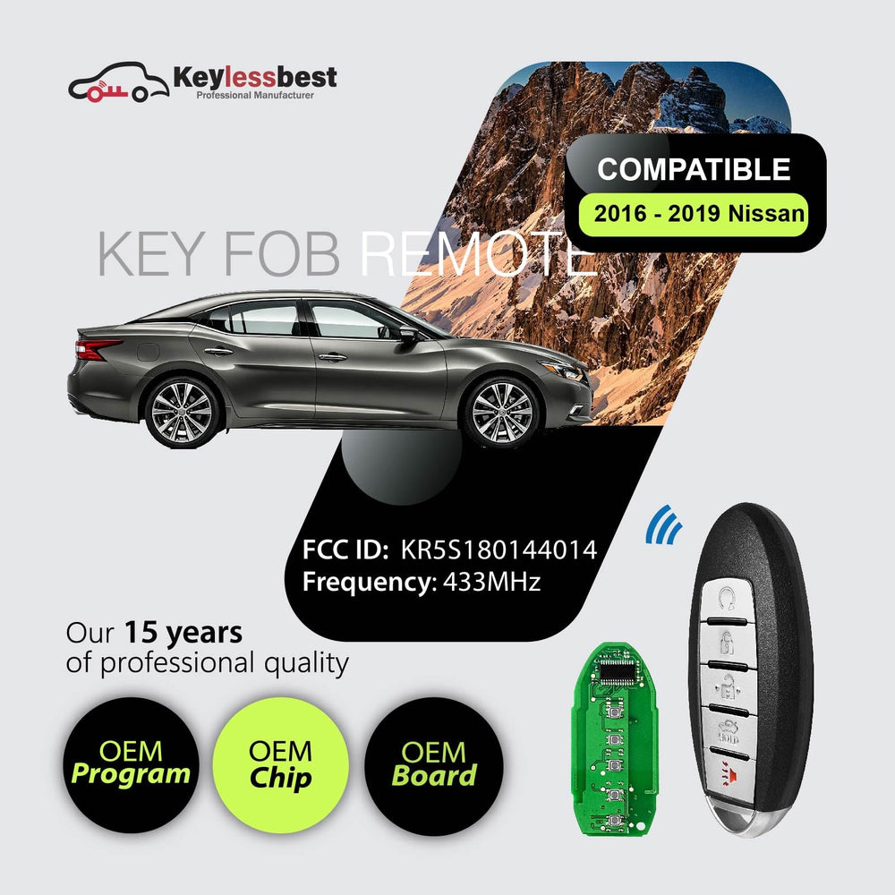 Keylessbest back label with FCC ID and part number for compatibility verification