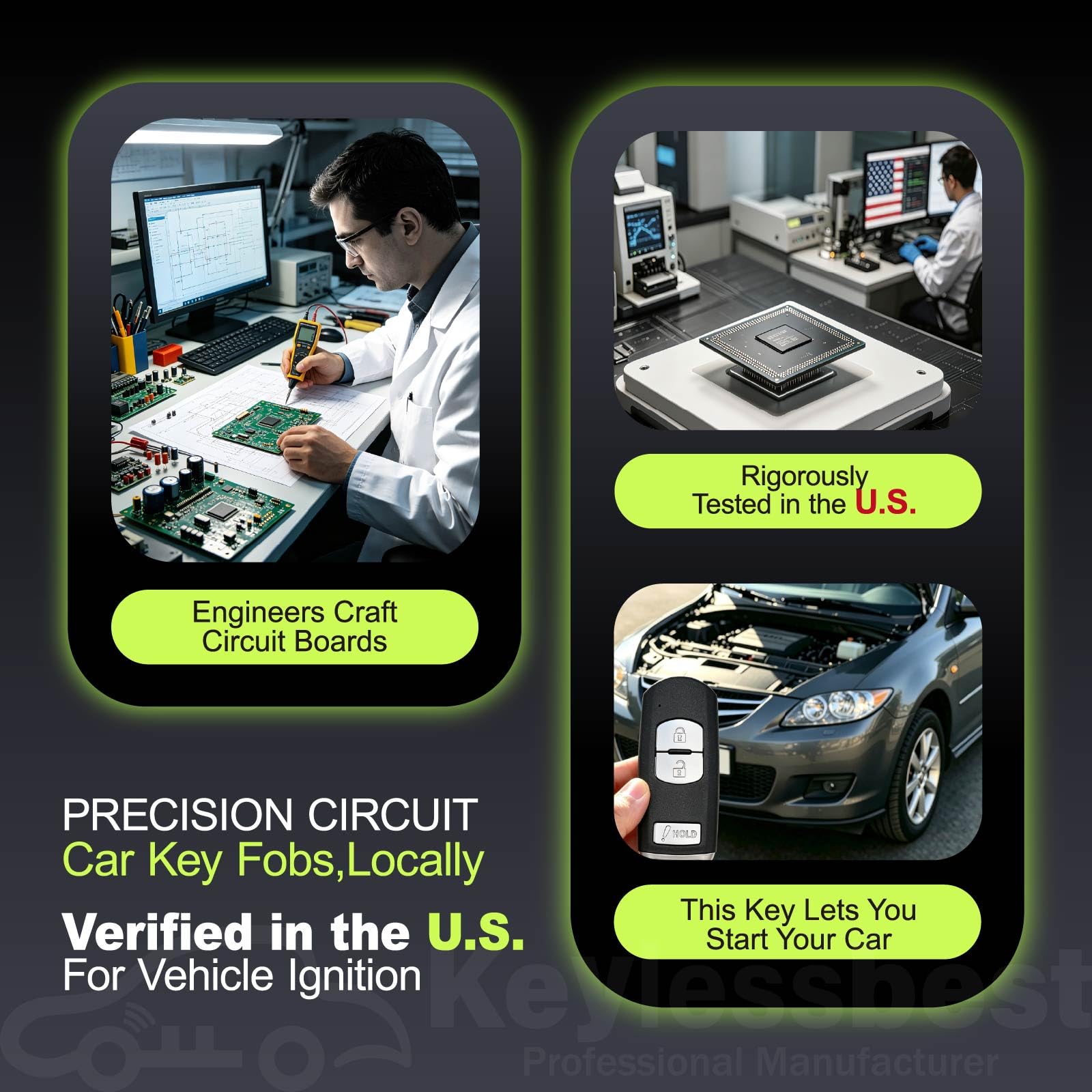 Keylessbest fob held inside car illustrating range and convenient access benefit