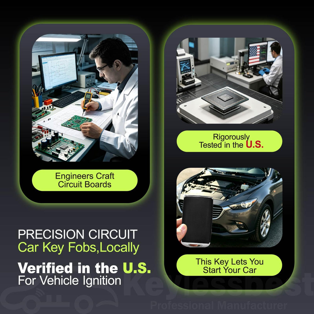Keylessbest remote resting on car console illustrating ready replacement and practical use