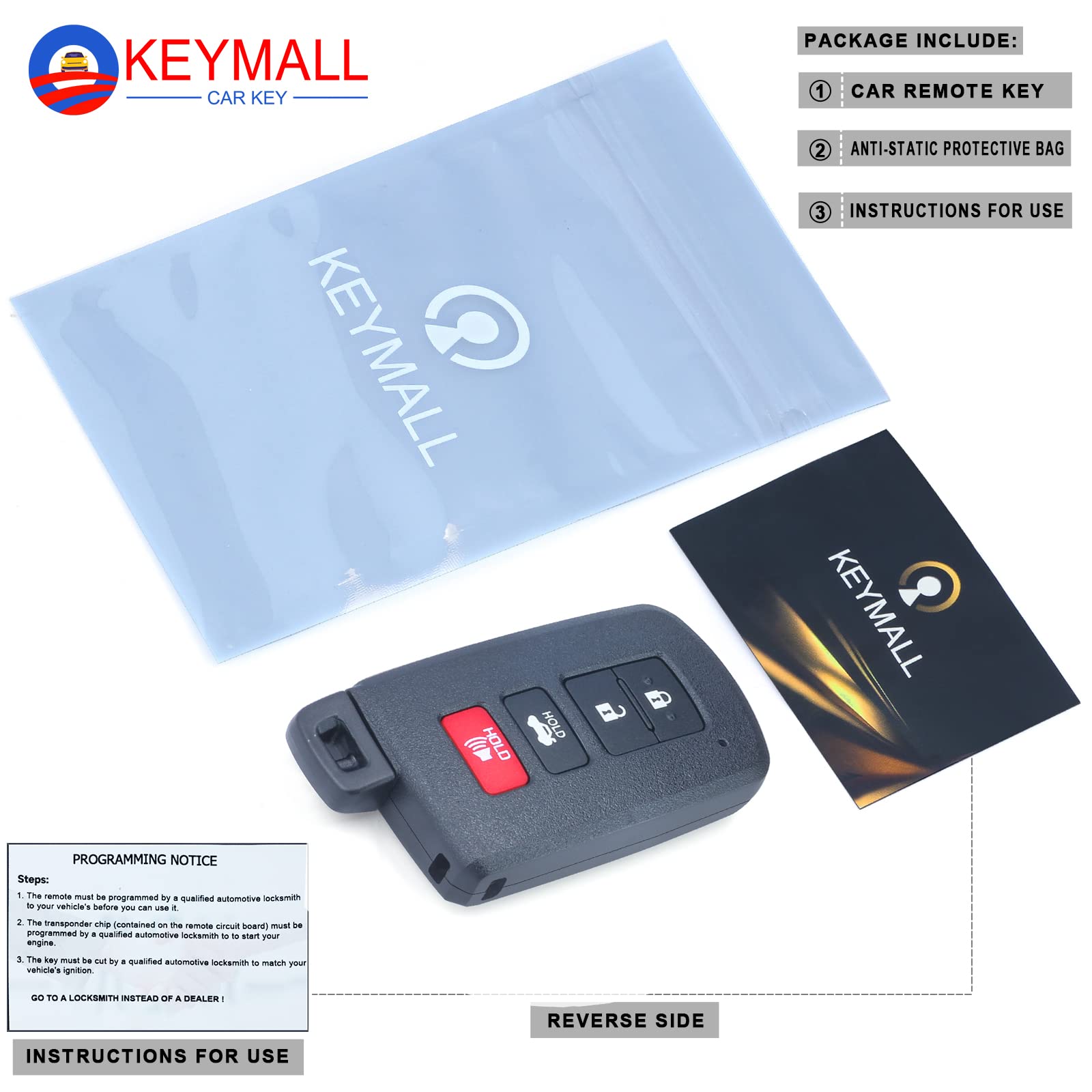 Keymall held in hand demonstrating compact size and easy one-hand operation