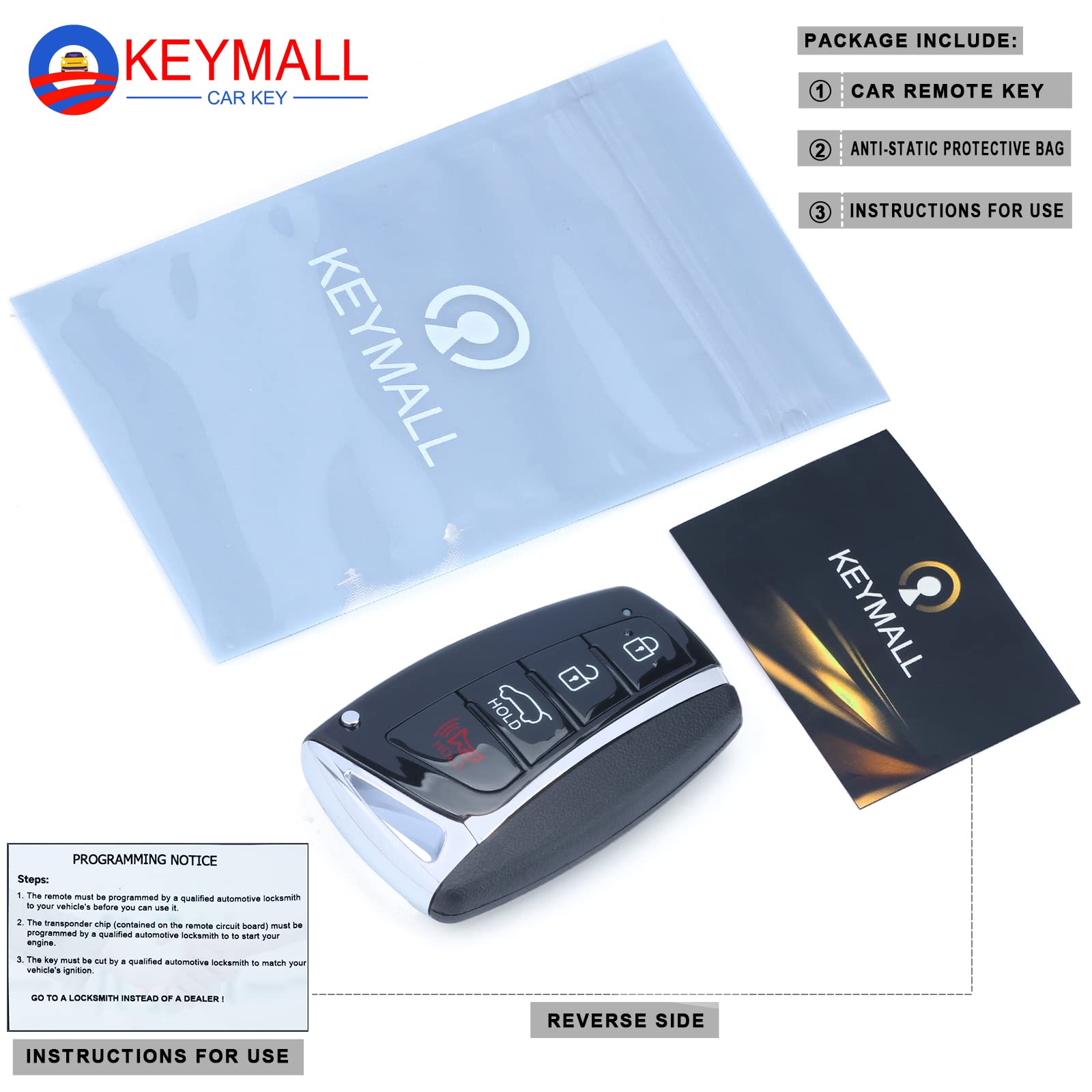 Keymall remote on Hyundai Santa Fe console showing compatibility confirmation benefit