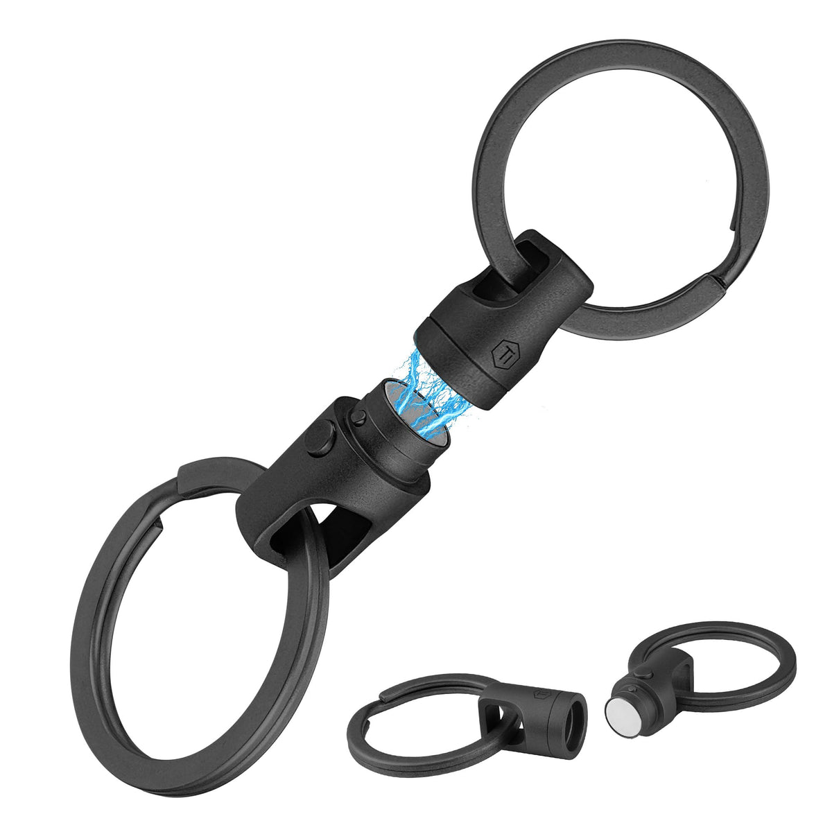 KeyUnity KA45 front view showing compact titanium design and secure closure