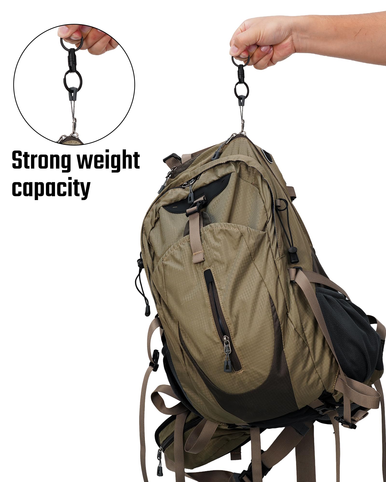 KeyUnity swivel action photo showing 360-degree rotation for tangle-free use