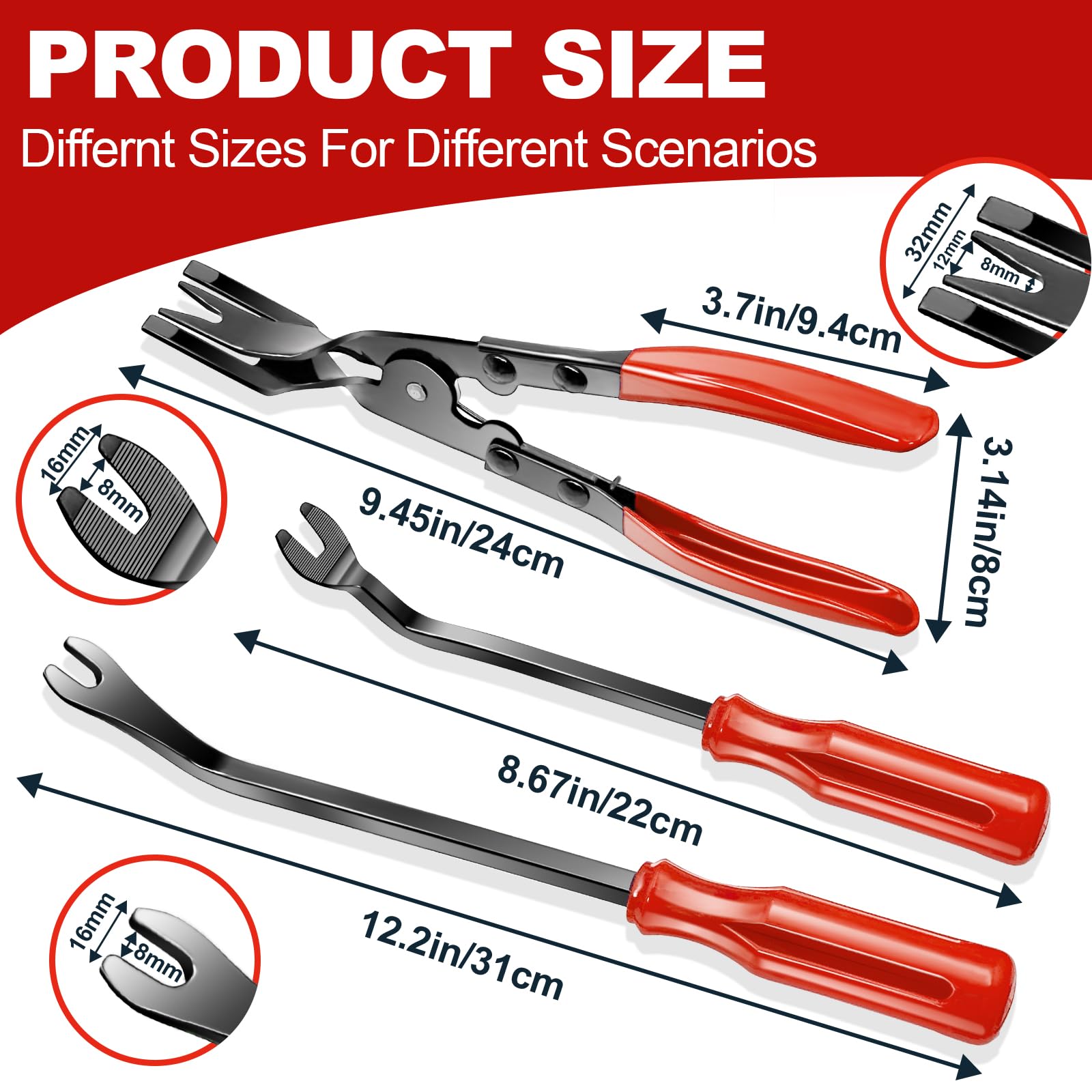 Keze clip plier in hand showing ergonomic grip for easier clip removal