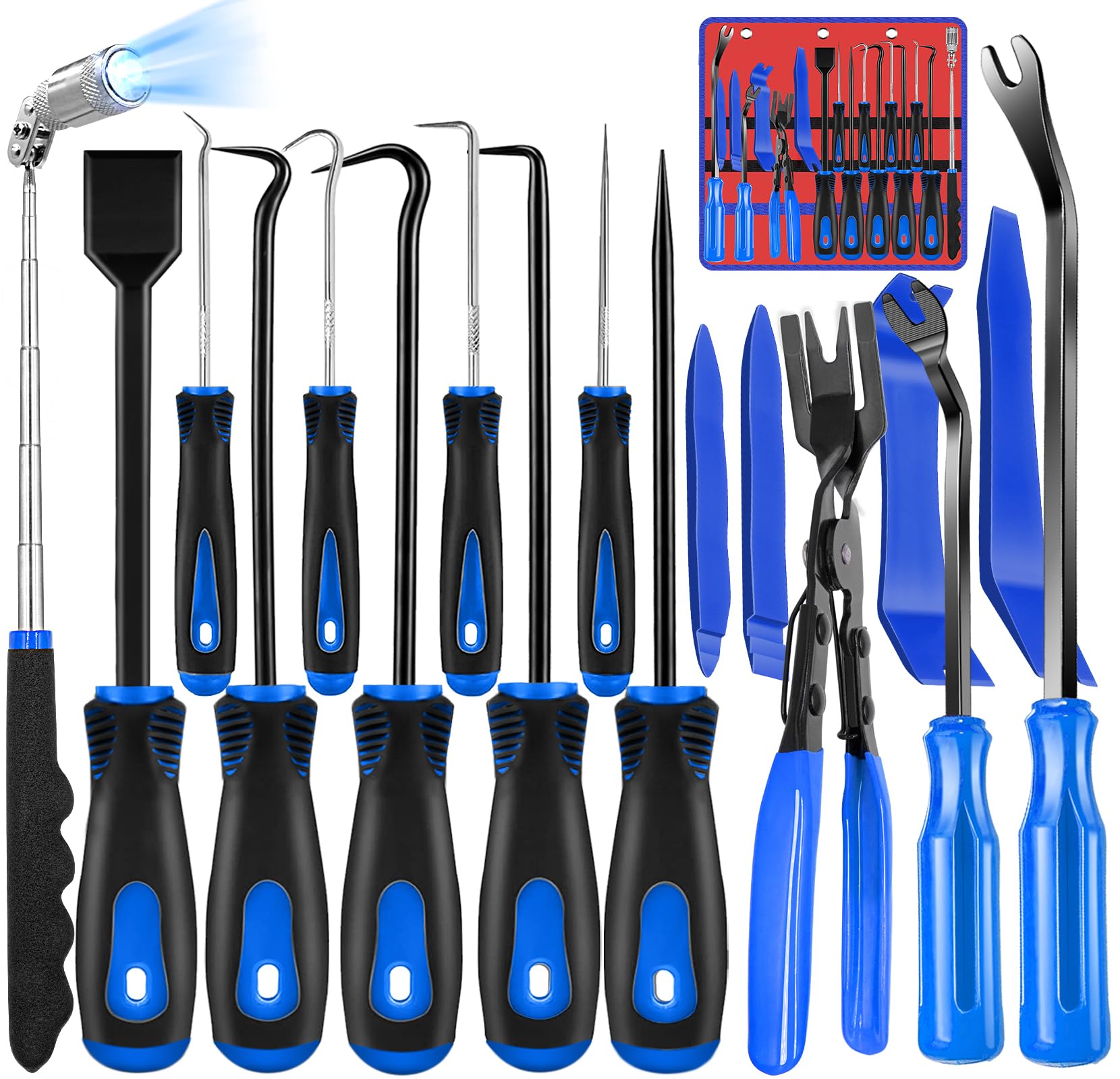 Keze front layout showing all 17 pieces for workshop convenience