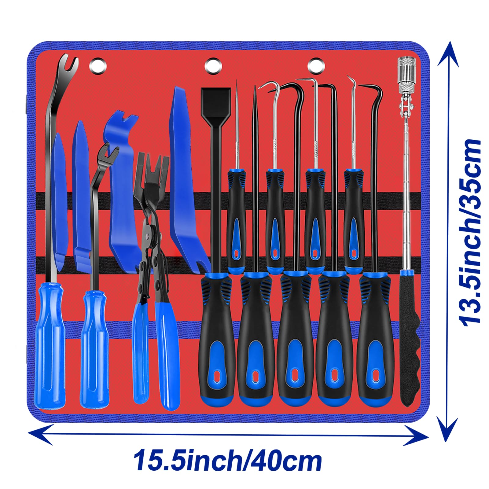 Keze tool kit in vehicle demonstrating trim and bolt retrieval use